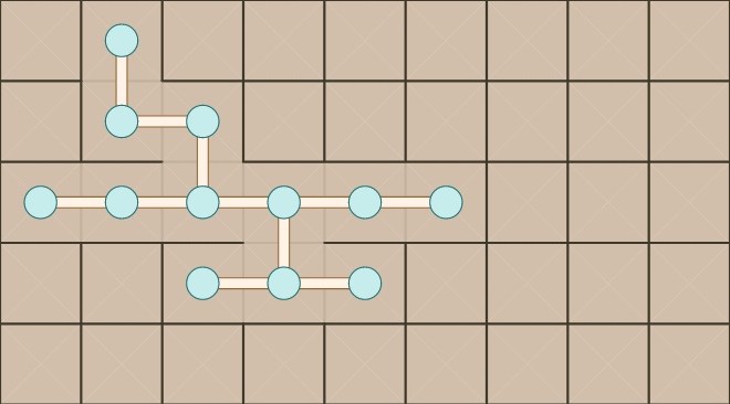 Grid with pipes placed on edges