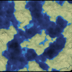 More land masses produced with noise functions